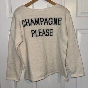 Cream 'CHAMPAGNE PLEASE' Knit Sweater